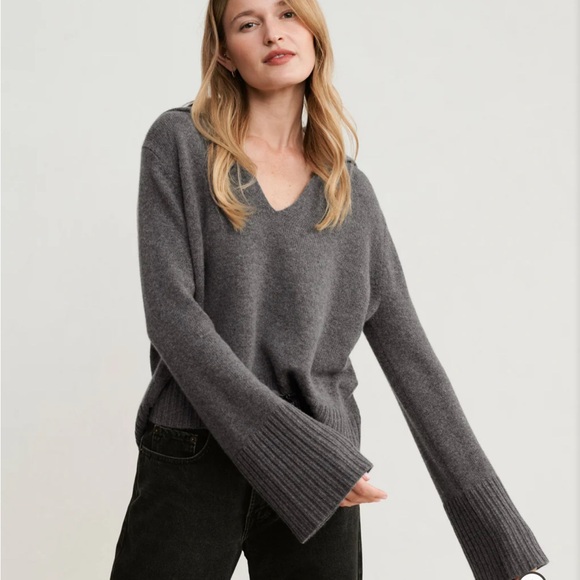 Jenni Kayne Cashmere Frances Polo- Thunder-Small - Picture 3 of 4